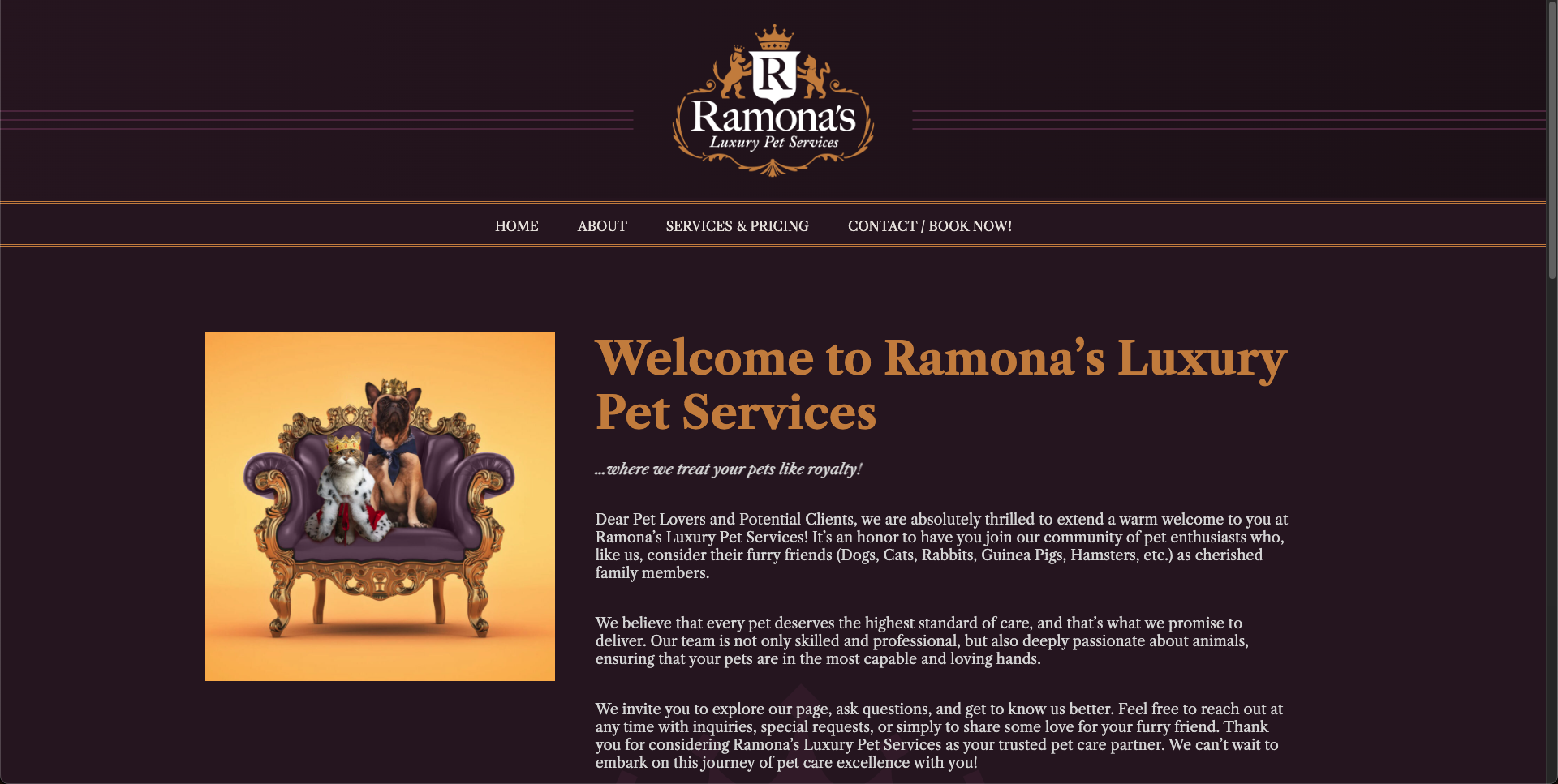 Ramona's Luxury Pet Service